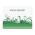 We've Moved City Skyline Postcard