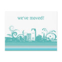 We've Moved City Skyline Postcard