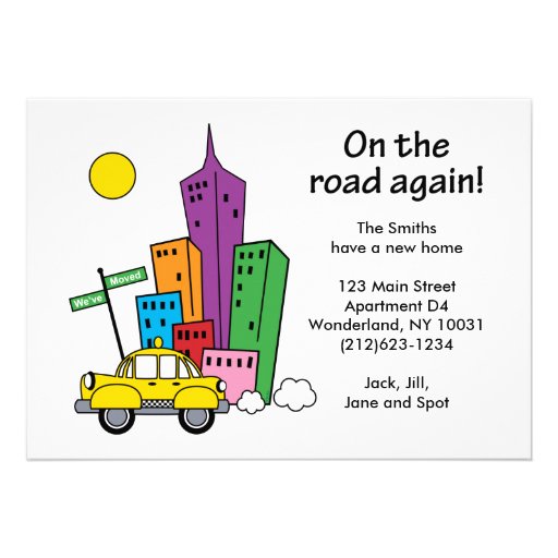 We've Moved Cityscape 5x7 One-sided Card Custom Announcements
