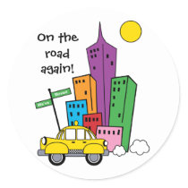 We've Moved Cityscape - Sticker by maboles We've Moved Cityscape - Sticker