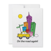 We've Moved Cityscape Yellow 4.25x5 Card invitations by maboles We've Moved Cityscape Yellow 4.25x5 Card invitations
