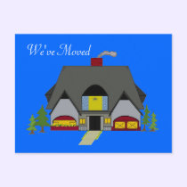 We've Moved Cozy House Design postcards