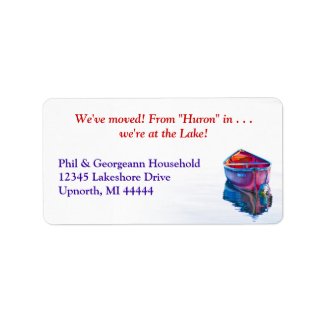 We've moved! Custom Red Canoe Address Label
