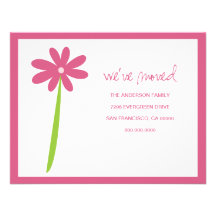 We've Moved Flower Announcement (Pink)