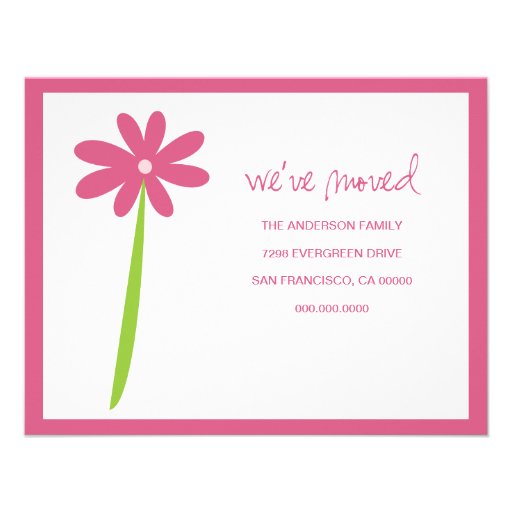 We've Moved Flower Announcement (Pink)