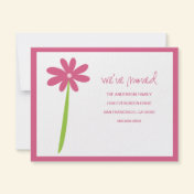 We've Moved Flower Announcement (Pink)