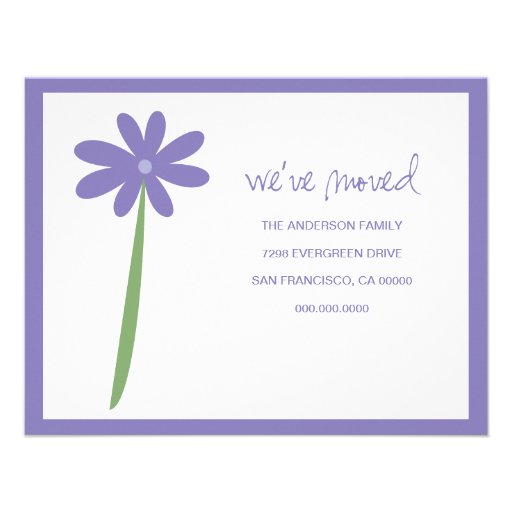 We've Moved Flower Announcement (Purple)