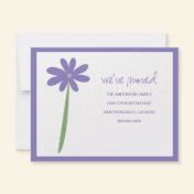 We've Moved Flower Announcement (Purple)
