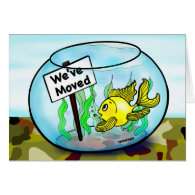 We've Moved for military service funny goldfish Card