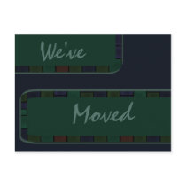 We've Moved Green art border Post Cards