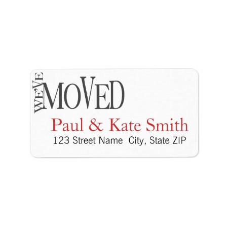 We've Moved! New Home Announcement Address Labels label