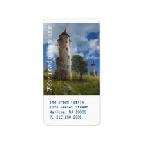 we have a new address, we have moved, new house, new home, hausewarming, moving house, moving, house warming party, house, relocating, moving notice, dreams, fairytales, fairy house, cool, we moved, state, new address, change of address, home, template, houk, unique, Label with custom graphic design