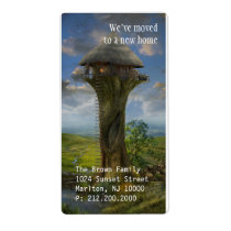 mansion, apartment, vacation, we moved, we have a new address, home, house, change of address, new home, fairy house, new address, state, relocating, template, cool, house warming party, new house, moving, we have moved, moving notice, moving house, moving announcement, houk, art, surreal, unique, groovy, funky, eerie, weird, best, magic, funny, fun, bestseller, best selling, any event, occasion, Label with custom graphic design
