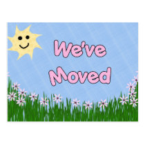 We've Moved postcards