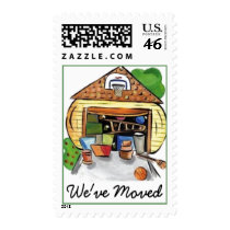 We've Moved Postage Stamp