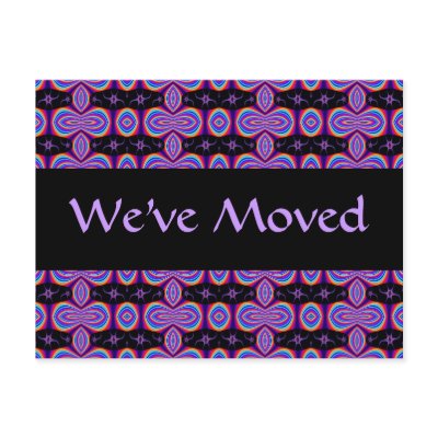 We've Moved purple and black fractal Postcard by DonnaGraysonAbstract