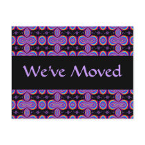 We've Moved purple and black fractal postcards by DonnaGraysonAbstract We've Moved purple and black fractal postcards