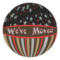 We've Moved red and tan stars and stripes stickers by DonnasGreetingCards We've Moved red and tan stars and stripes stickers