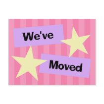 We've Moved Retro Style Announcement Postcard by mariannegilliand We've Moved Retro Style Announcement Postcard