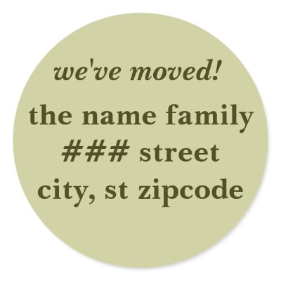 we've moved! return address labels - personalize stickers by rubymonkey