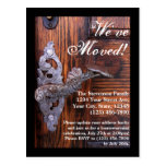 We've Moved, Rustic Door Moving Postcard postcards