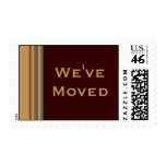 We've Moved stripes postage