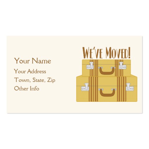 We've Moved - Vintage Suitcases Business Card