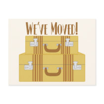 We've Moved - Vintage Suitcases Postcards