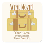We've Moved - Vintage Suitcases sticker