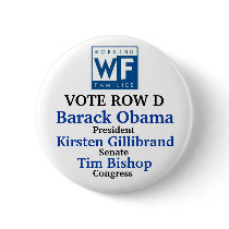WFP for Obama Gillibrand and Bishop Pinback Buttons