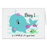 Whale 1st Birthday Greeting Card