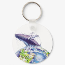 whale and earth design keychains