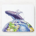 whale and earth design mousepad