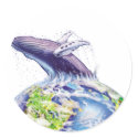 whale and earth design stickers