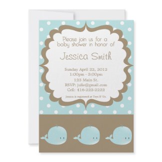 Whale Baby Shower Invitation invitation