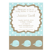 Whale Baby Shower Invitation
