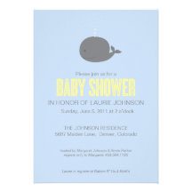 Whale Baby Shower Invitation