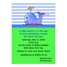 Whale Baby Shower Invitations