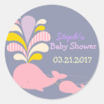 Whale baby shower sticker