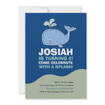 Whale Birthday Party Personalized Invites