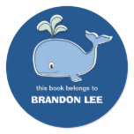 Whale Bookplates, BB Round Stickers