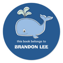 Whale Bookplates, BB Round Stickers