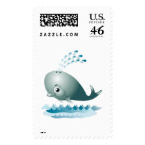 Whale Cartoon postage by White_Wedding Whale Cartoon postage