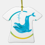 whale circle design christmas ornaments