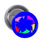 Whale Circle on Ocean Blue Background buttons