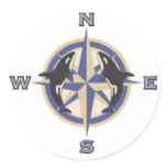 Whale Compass Rose stickers