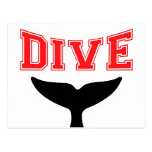 Whale Design SCUBA Dive Postcard