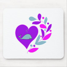 Whale Heart Mouse Pad