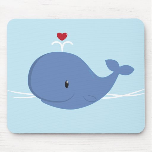 Whale love mouse mat