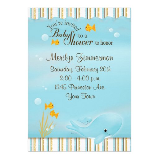 Whale of a great Baby Shower invitation
